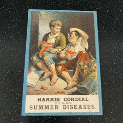Dr Harris Summer Cordial Vintage 1800s Trade Card Quack Medicine Dysentery Cramp