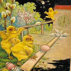 Heartiest Easter Wishes Postcard Vintage Chicks Bowling Eggs Germany 8810