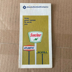 Atlantic Richfield Sinclair Michigan Wisconsin Road Map Oil Gas Station 1969