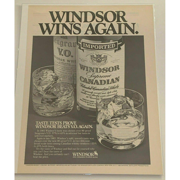 1983 Windsor Supreme Canadian Whisky Whiskey Vintage Magazine Print Ad