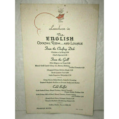 1971 Pearson Hotel Chicago English Cocktail Room and Lounge Vintage Menu