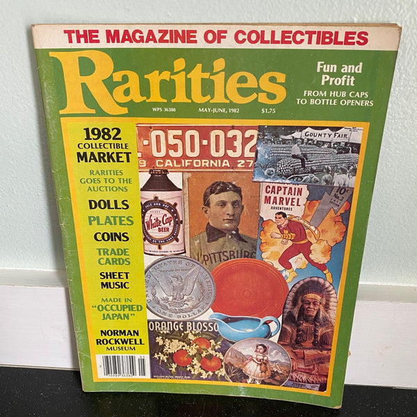 rarities may june 1982 occupied Japan hub caps bottle openers coins vintage collectibles magazine