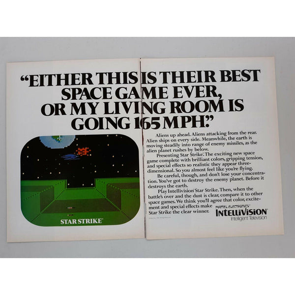 1982 Mattel Intellivision Gaming Systems Star Strike Vintage Magazine Print Ad