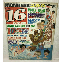 16 Magazine October 1967 The Monkees Beatles Waterslide