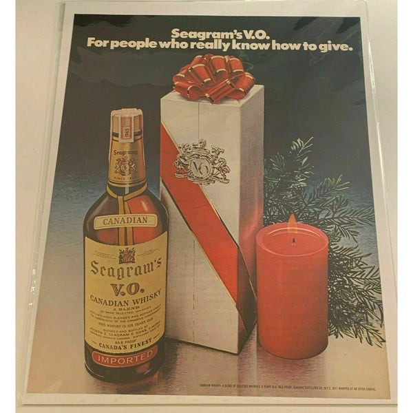 1971 Seagrams V.O. Canadian Whisky Christmas Vintage Magazine Print Ad