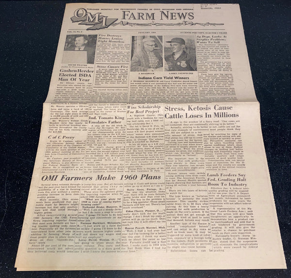 OMI Farm News January 1960 farming newspaper Ohio Michigan Indiana