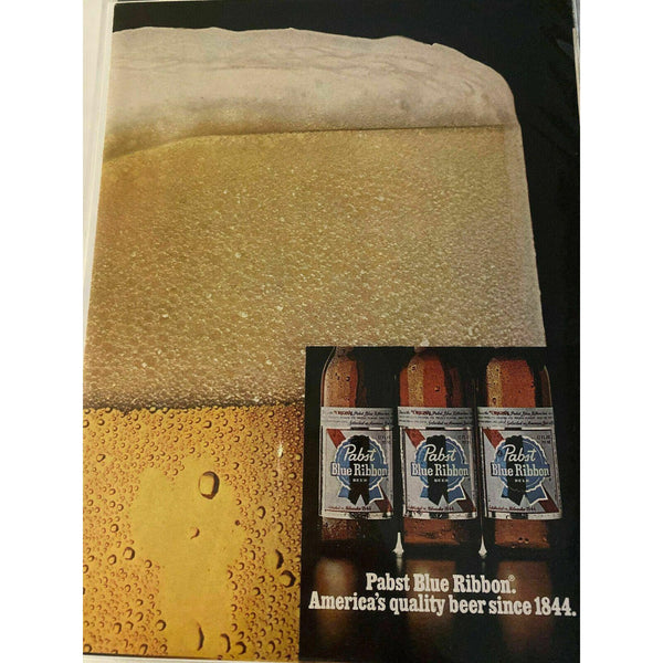 1980s Pabst Blue Ribbon Beer PBR Bottles Vintage Magazine Print Ad