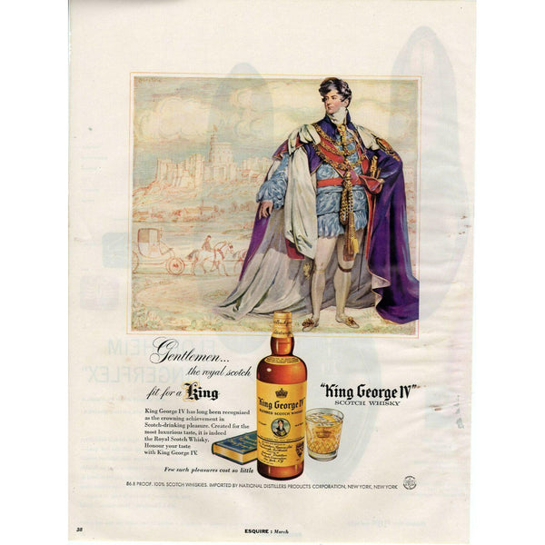 1957 national distillers king george IV scotch whisky Vtg Magazine Print Ad