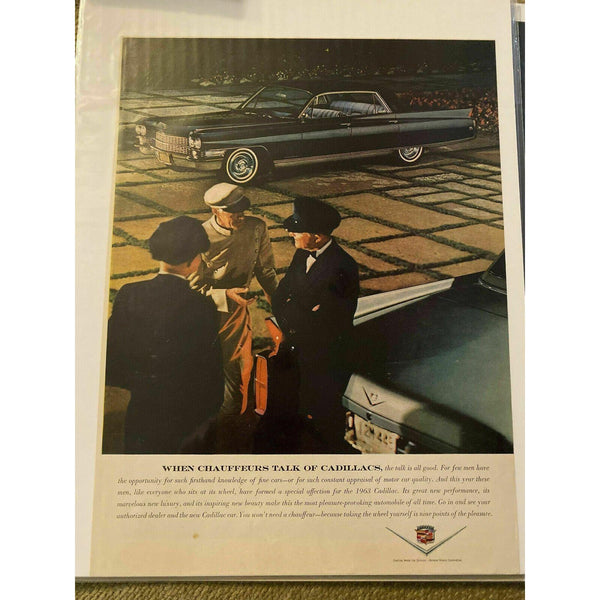 1963 Cadillac Fleetwood Chauffeurs General Motors Vintage Magazine Print Ad