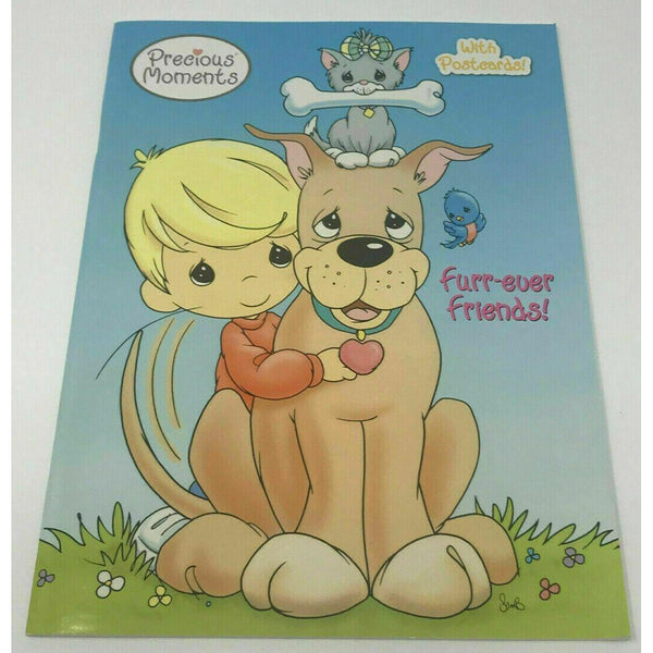Precious Moments Coloring Book Vintage Furr-Ever Friends with Postcards 2003