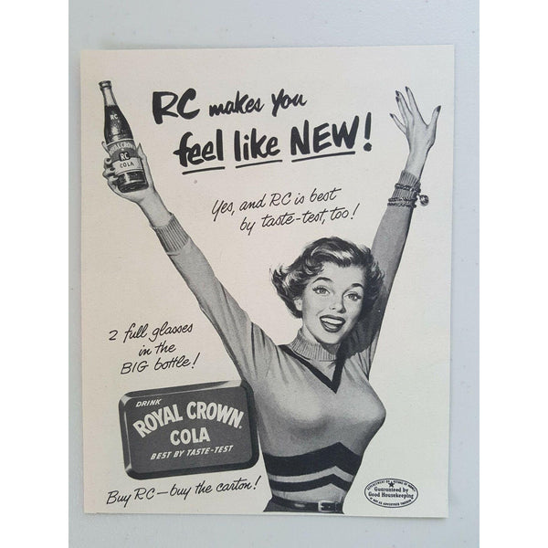 1953 Royal Crown Cola Soft Drink RC Pinup Girl Vintage Magazine Print Ad