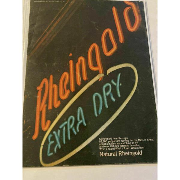 1972 Rheingold Beer Sign Shea Stadium NY Mets Vintage Magazine Print Ad