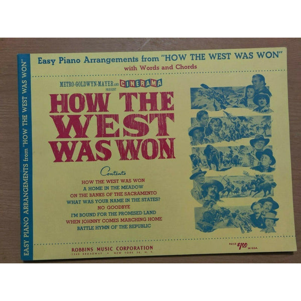 How the West Was Won Movie Music Song Book Easy Piano Arrangement 1963