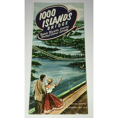 1940s 1000 Islands Bridge Brochure Vintage Alexandria Bay NY Rollins Landing